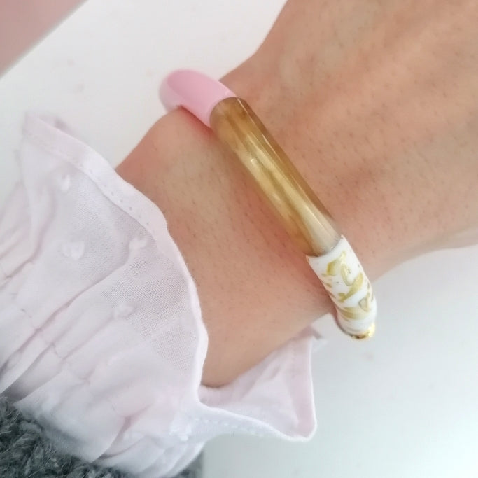 bracelet rose doré blanc