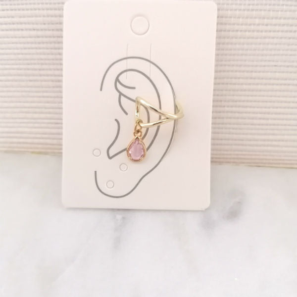 ear cuff rose pale doré