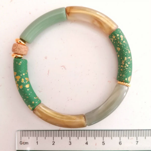 bracelet vert kaki doré