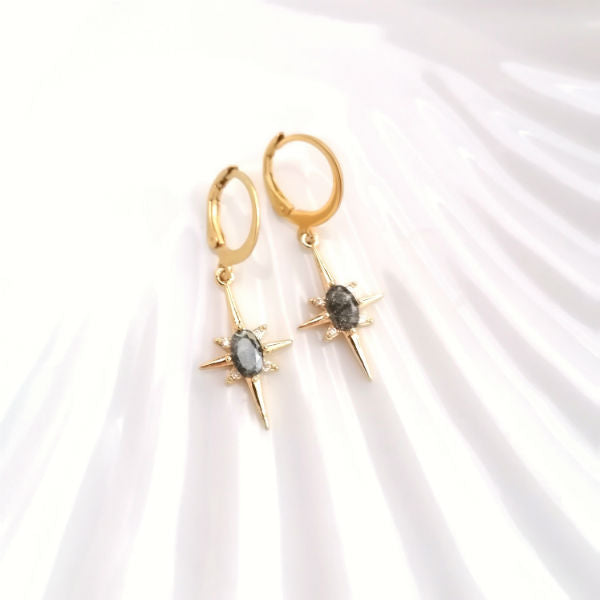 boucles d'oreilles étoile à huit branches