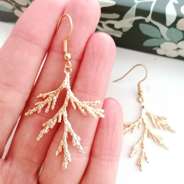 boucles d'oreilles branches d'arbres