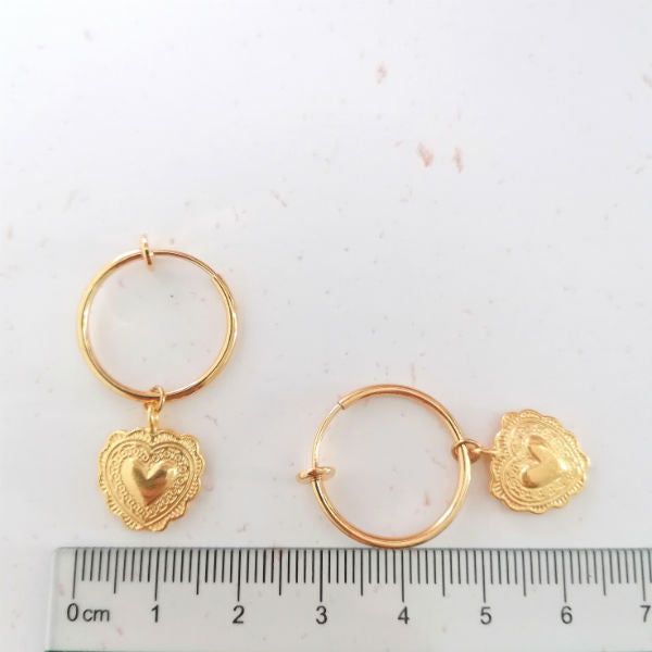 boucles d'oreilles clips coeurs
