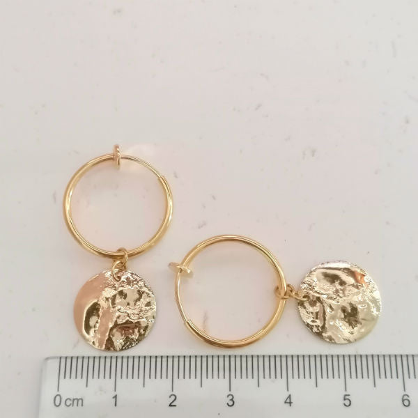 boucles clips pendantes martelées
