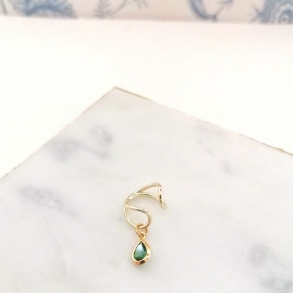 ear cuff vert émeraude