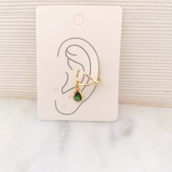 ear cuff vert foncé