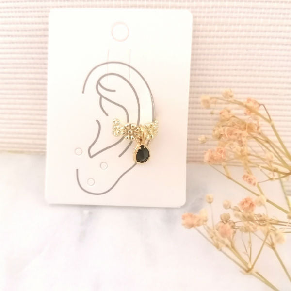 bague d'oreille noir et doré